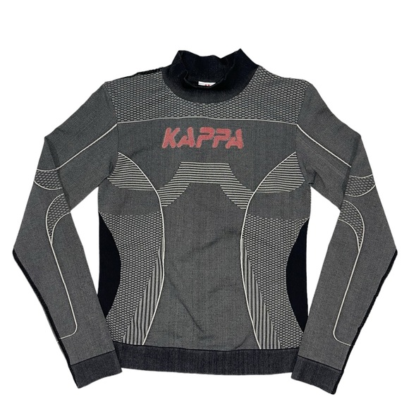 Kappa Jaworzno Fitted Long Sleeve Top Gray Base Layer Training Pullover NEW - Picture 6 of 16